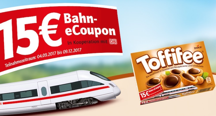 Deutsche Bahn Gutschein Gutscheincode eCoupon Toffifee