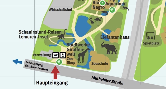 Zoo Duisburg Parkplan Lageplan