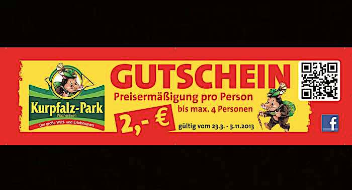 Kurpfalz-Park Gutschein 2 für 1 Rabatt Coupon Saison 2021