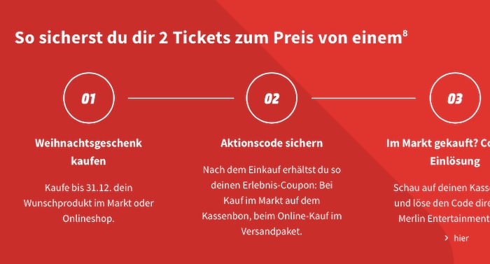 MediaMarkt Freizeitpark 2 für 1 Gutschein Erlebnis Coupon 50 Prozent Rabatt