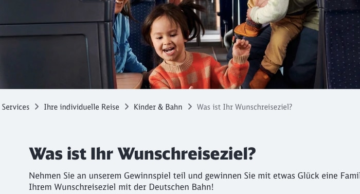 Deutsche Bahn Gewinnspiel April 2023 als Empfehlung
